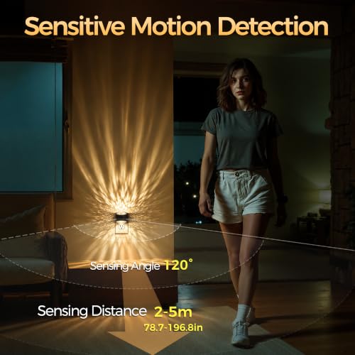 Motion Sensor Night Light Projector Dimmable Warm White Rotatable