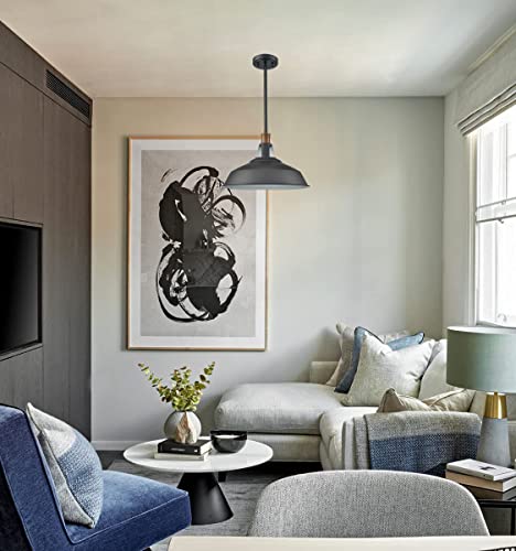 Black Pendant Light Farmhouse Rod Hanging Barn Pendant Light Fixture