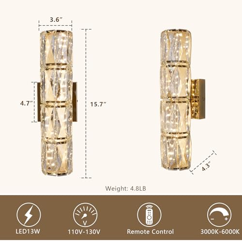 Gold Crystal Wall Sconce