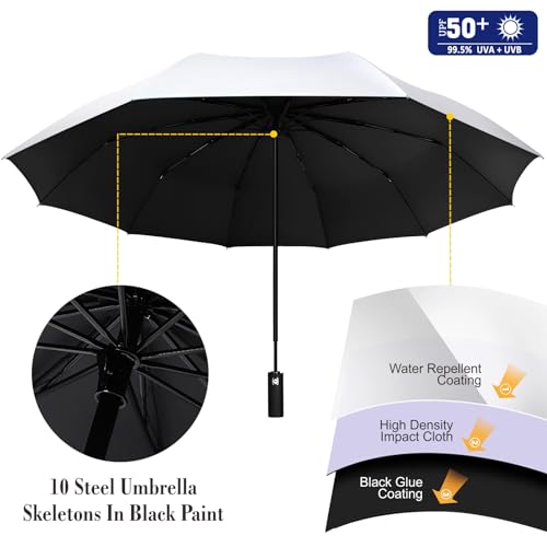UPF 50+ Beach Umbrella with Adjustable Universal Clamp