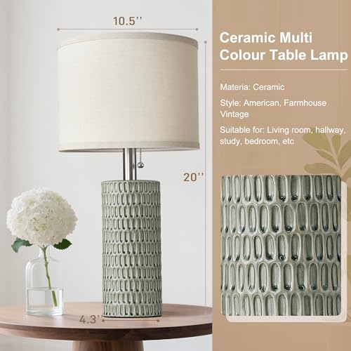 20.5" Modern Ceramic Table Lamps for Bedroom Set of 2 (2 Count)