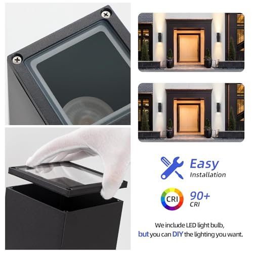 LED Square Up Down Lights Outdoor Wall Lights (2 Count)