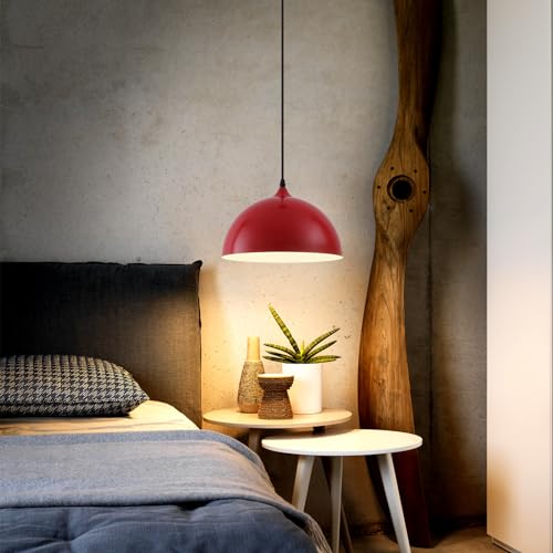 Red Farmhouse Pendant Light 11.8inches 2 Packs (2 Count)