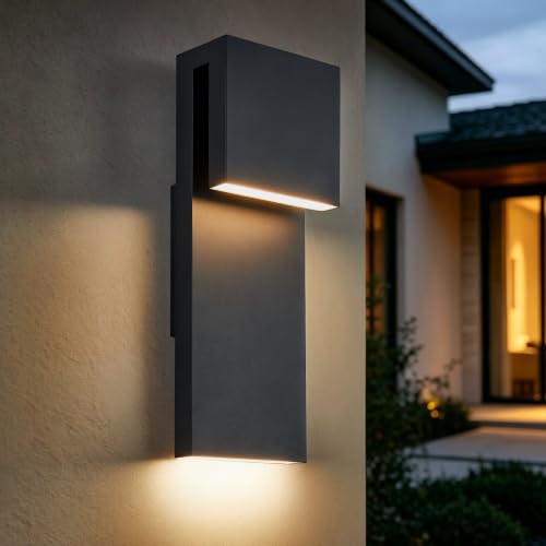 Modern LED Outdoor Wall Sconce 17W Integrated LED Outdoor Wall Mount
