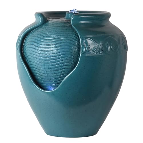 Floor Glazed Pot Water Fountain with Built