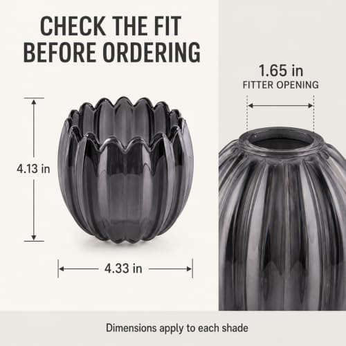 Dark Grey Tulip Glass Lamp Shades Set of 2 (2 Count)