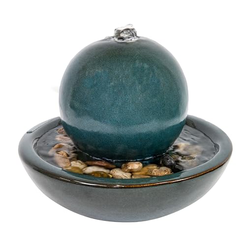 Sunnydaze 7" Indoor Ceramic Tabletop Fountain with Orb