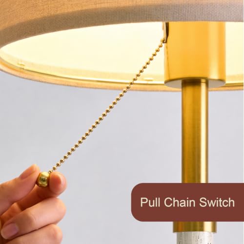 Wood Table Lamps 22" Mid Century Modern Lamps for Bedroom Living Room Lamps (2 Count)
