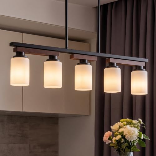 5 Light Black Linear Chandelier
