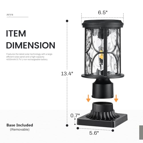 Outdoor Solar Column Light with Pier Mount