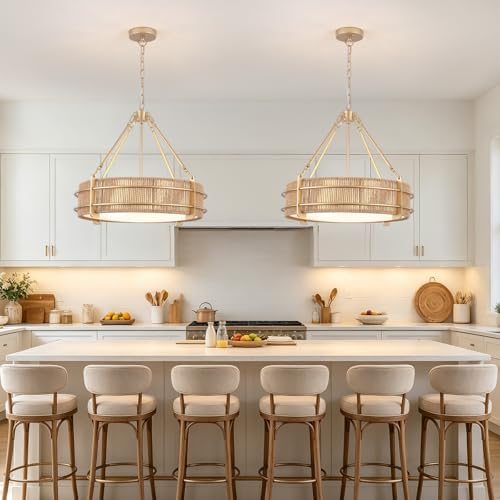 21.5'' Rattan Chandelier For Dining Room