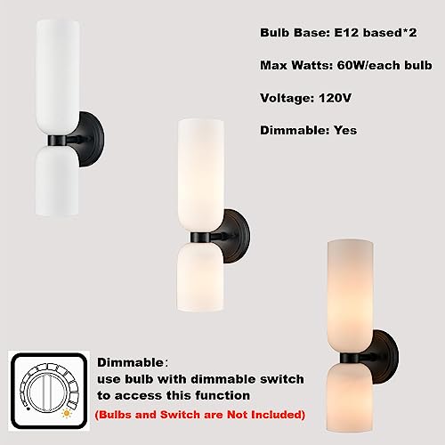 Black Wall Sconces Set of 2 Modern Farmhouse 2 (2 Count)