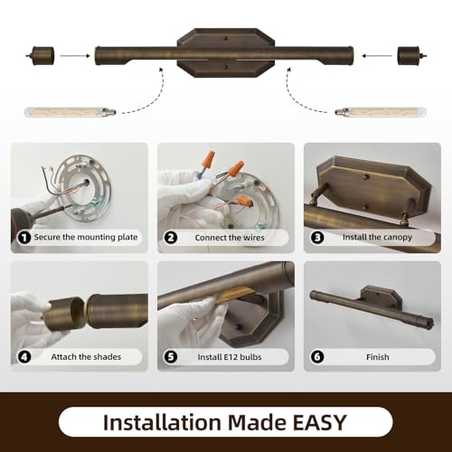 Bronze Vintage Picture Light Hardwired