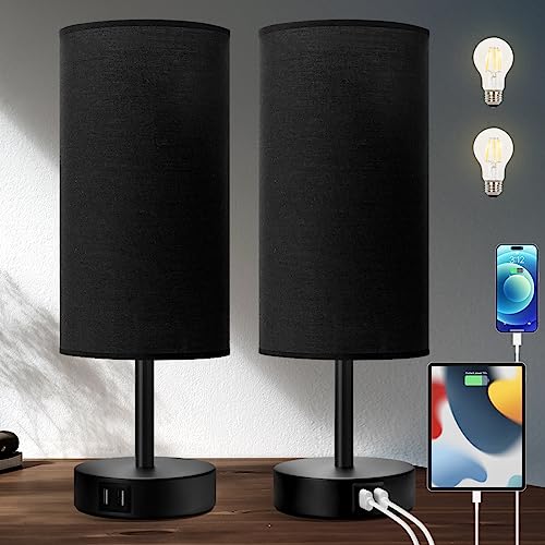 Bedside Lamps with USB Port (2 Count)