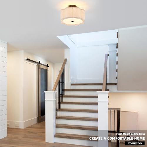 13" Black Semi Flush Mount Ceiling Light
