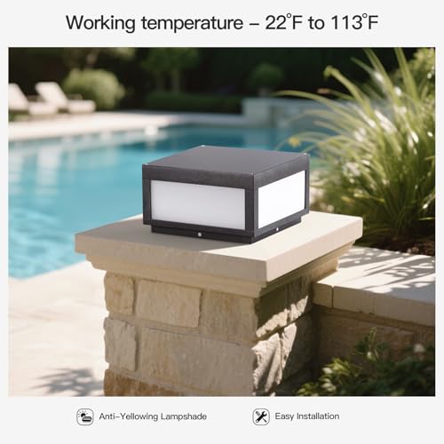 12" Outdoor Post Lights Hard Wired