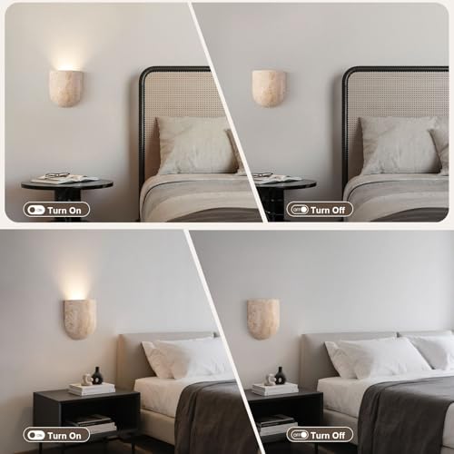 Natural Travertine Wall Sconce