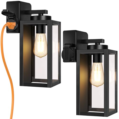 Porch Lights with Outlet (2 Count)