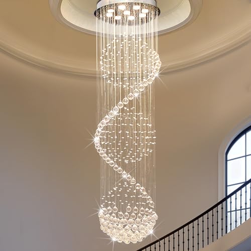 Modern Spectacular Spiral Sphere Rain Drop Chandeliers