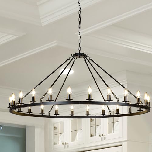 Black Wagon Wheel Chandelier 53