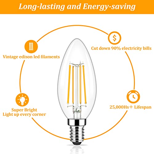 Dimmable Candelabra E12 LED Light Bulbs 60W Equivalent (5 Count)