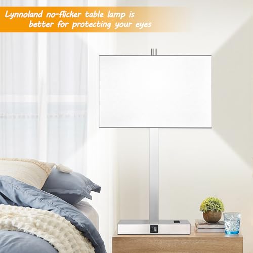 21" Set of 2 Touch Control Table Lamps with 2 USB & AC Outlets (2 Count)