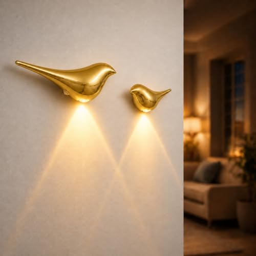 2 Pack Golden Bird Wall Light (2 Count)