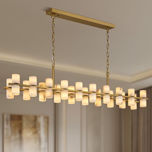 Alabaster Rectangular Chandelier for Dining Room