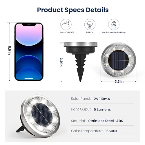 10 Pack Solar Ground Lights Outdoor (10 Count)