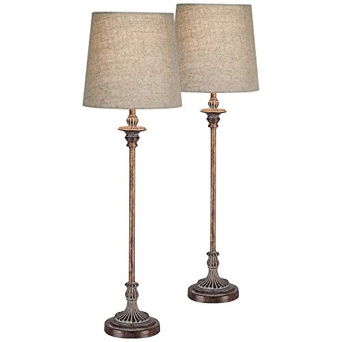 Bentley 31 1 2" Large Buffet Table Lamps Set of 2 Weathered Bronze (2 Count)