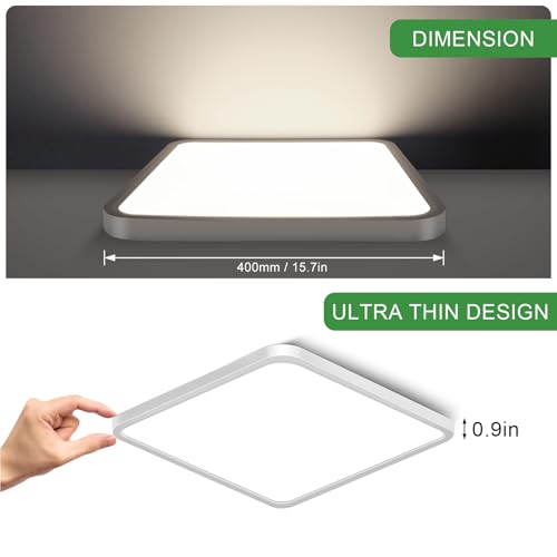 15.7Inch 32W Square LED Ceiling Light Fixtures Flush Mount