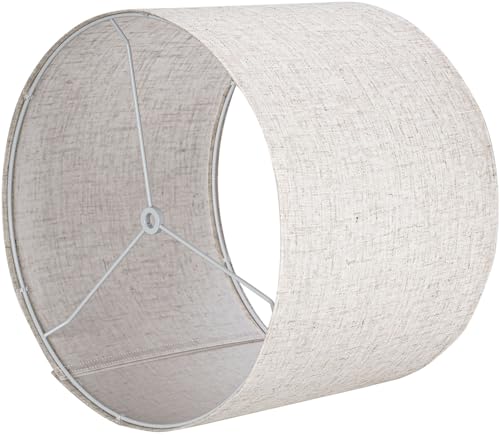 Beige 13" Drum Lamp Shades Set of 2 with Harps (2 Count)