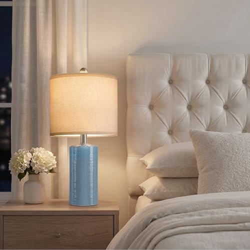 Small Table Lamps Set of 2 for Living Room 20.25" Blue Lamps Bedside Lamps (2 Count)