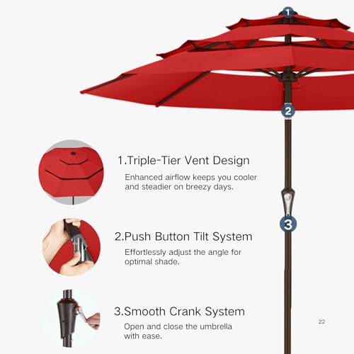 10ft 3 Tier Patio Umbrella