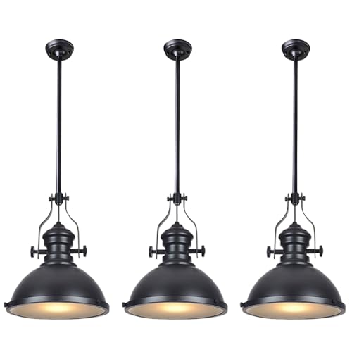 12 Inch Industrial Pendant Lights with Diffuser (3 Count)