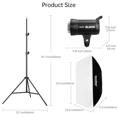 2Pack SL60W Studio LED Video Light Kit for Photography (2 Count)