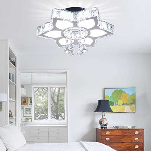 16.1" Flower Crystal Flush Mount Ceiling Light
