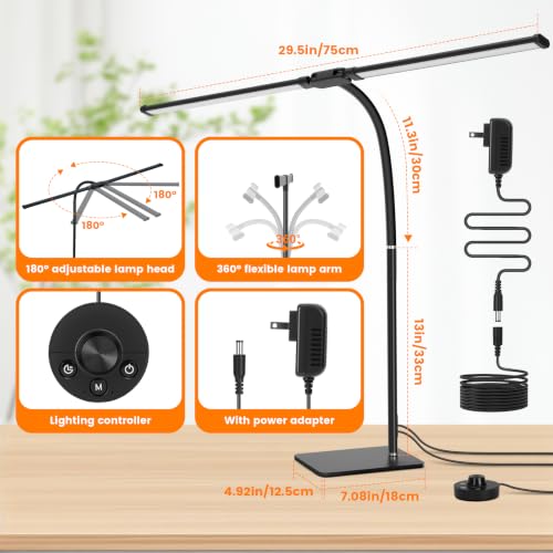 Desk Lamp for Home Office (Black)