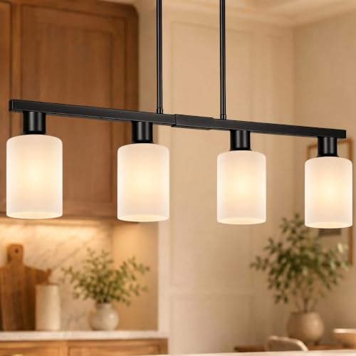 DSMJFU 4 Light Kitchen Island Lighting Frosted Glass Dining Room Chandelier