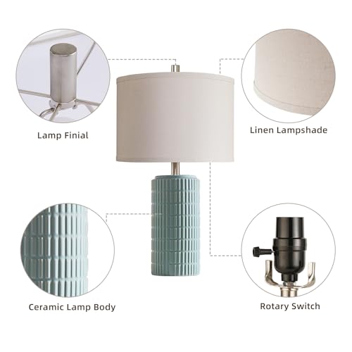 23" Set of 2 Modern Ceramic Table Lamps for Living Room (2 Count)