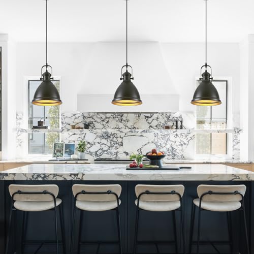 8.6" Black Pendant Lights for Kitchen Island 3 Pack (3 Count)