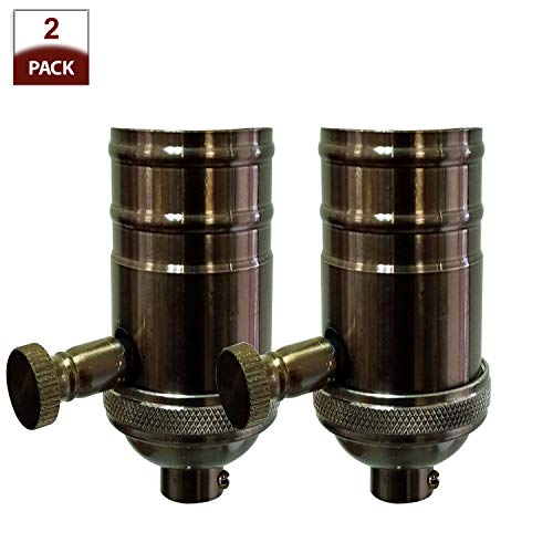 Vintage Turn Knob Dimmer Lamp Socket for Incandescent LED Bulbs (2 Count)