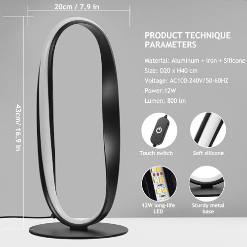 Black Circle LED Table Lamp