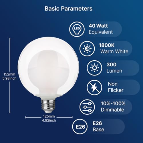 G125 Decorative Large Globe LED Bulb (2 Count)