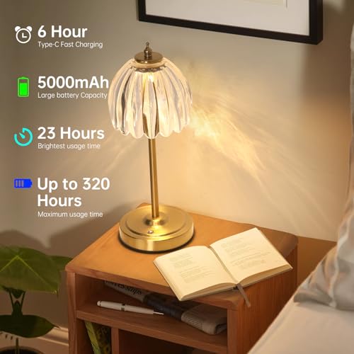 Tulip Table Lamp with 5000mAh Battery & Touch Control