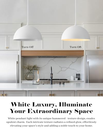 White Dome Pendant Lights Kitchen Island