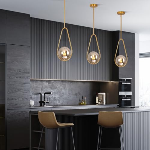 Pendant Lighting Brass Finished Modern Style Kitchen Island Lighting