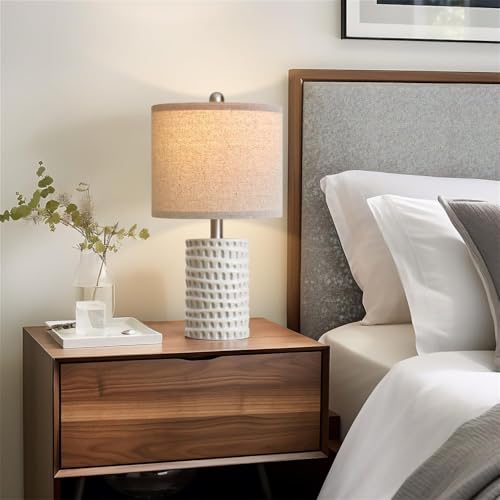 Farmhouse Ceramic Table Lamp for Living Room Bedside Lamps for Bedroom Nightstand Lamp End Table Lamps