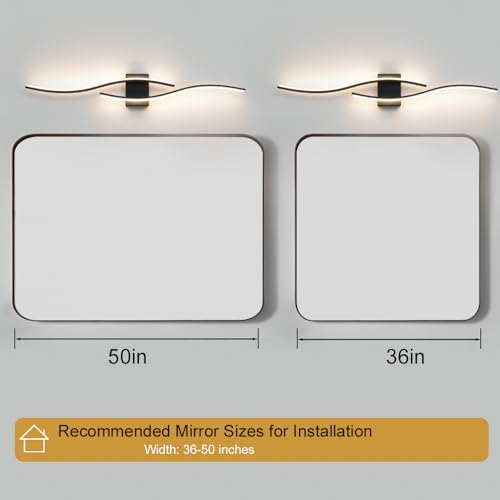 Black Vanity Lights Fixtures Over Mirror