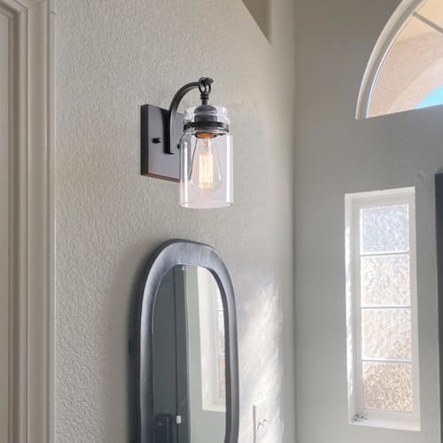 Black Wall Sconces Lighting Fixtures with Clear Glass Indoor 1